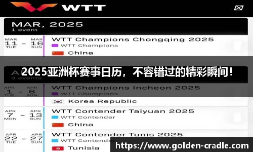 2025亚洲杯赛事日历，不容错过的精彩瞬间！